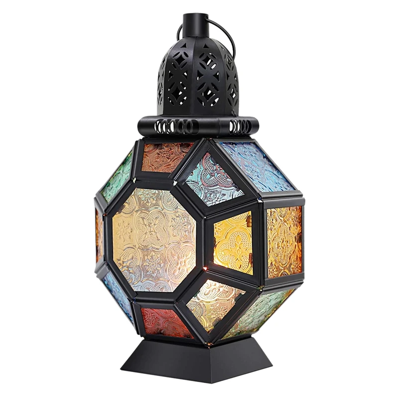 

Ретро-стиль, портативный марокканский витражный подсвечник, Подвесная лампа, фонарь для лошади, домашний декор