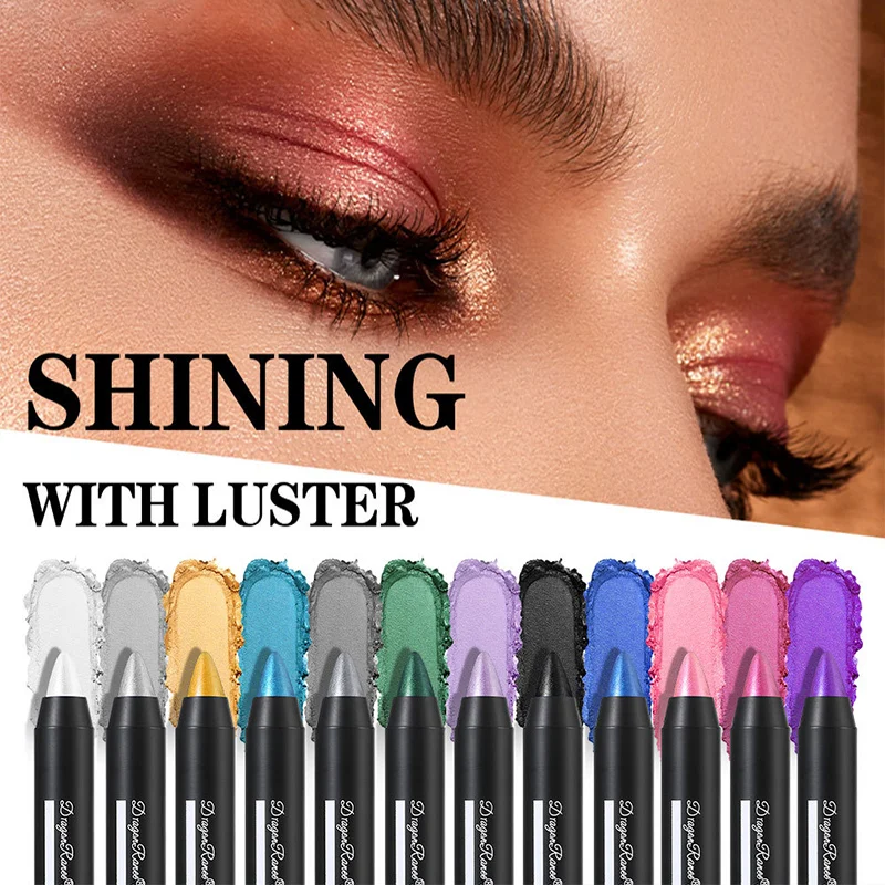 Smoky Dark Green Eyeshadow Pencil Stick Waterproof Repair Pearlescent Skin Color Flash Eyeshadow Stick Fluorescent Pen Makeup for eyeshadow stick,eye shadow stick