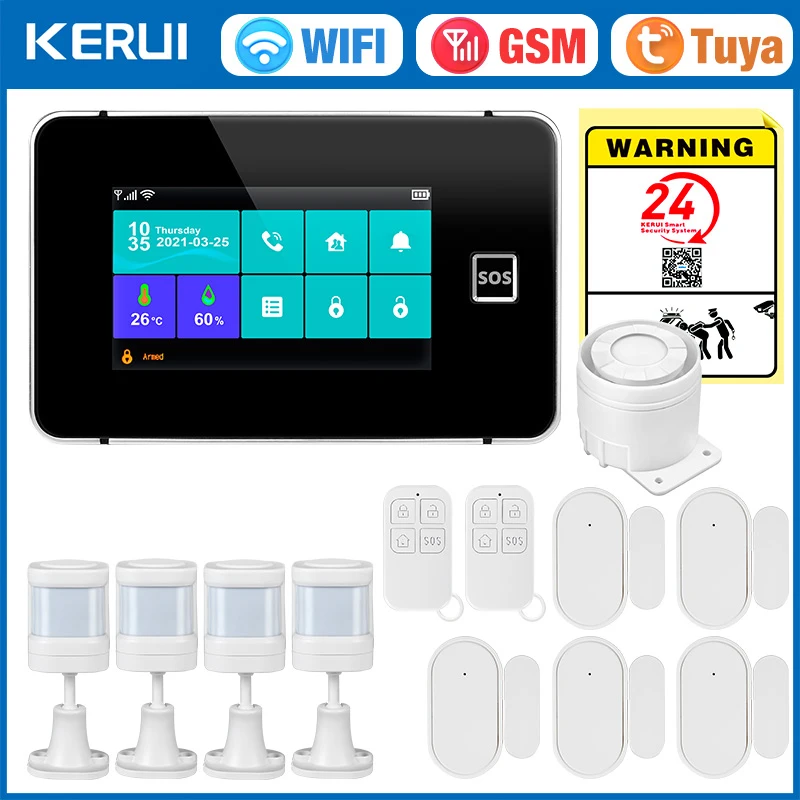 KERUI WIFI 2G GSM نظام إنذار 4.3 بوصة لوحة شاشة لم...