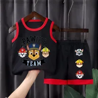 PAW Patrol – ensemble de vêtements de basket-ball pour garçons, gilet et short décontractés, costume deux pièces en maille respirante et confortable, tenues d'été pour enfants 4