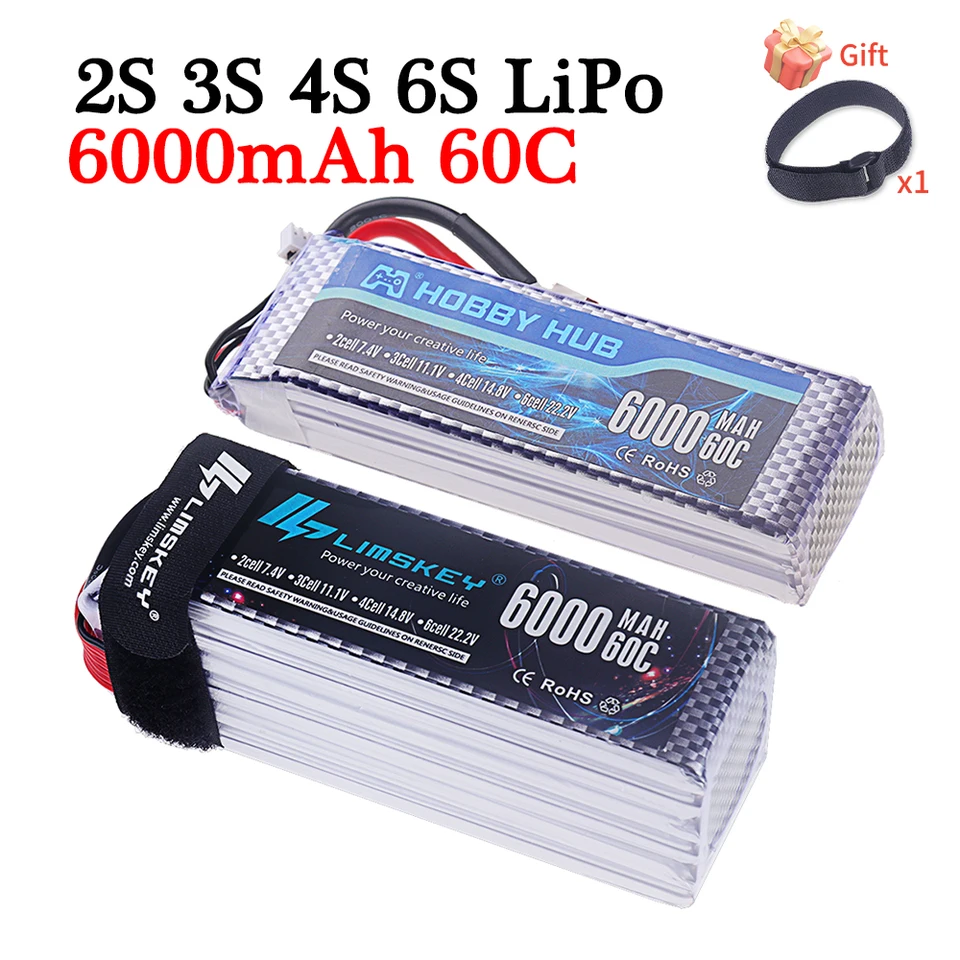 HRB 2x Batterie Lipo 4S 4000mAh 60C 14.8V Con Connettore XT60 - Per Aerei, Auto, Camion E Barche RC