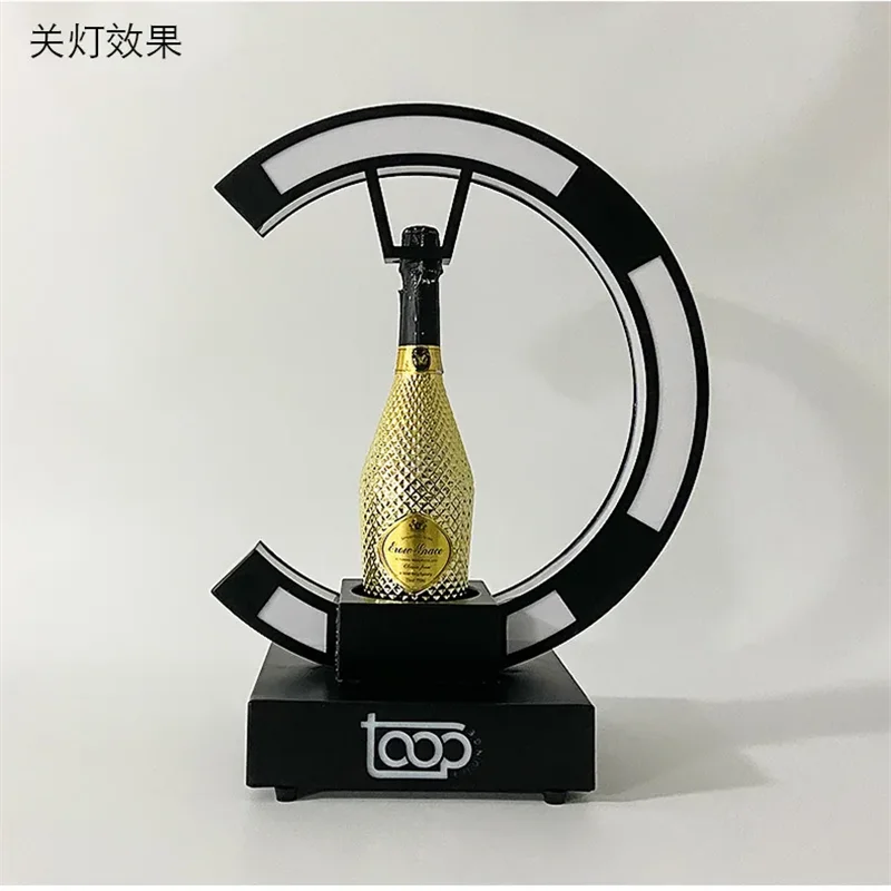 Metal Frame Bar Rechargeable Bottle Service Display Glow Gold LED Flashing Champagne Holder Ace of Spade Bottle Presenter