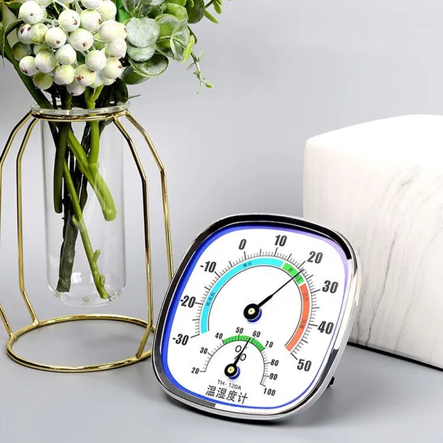 Hygrometer Thermometer Outdoor Temperature -30 - 50℃ 120x120x23mm 20 - 99%RH ABS Gauge Glass Lens No Battery Required 2