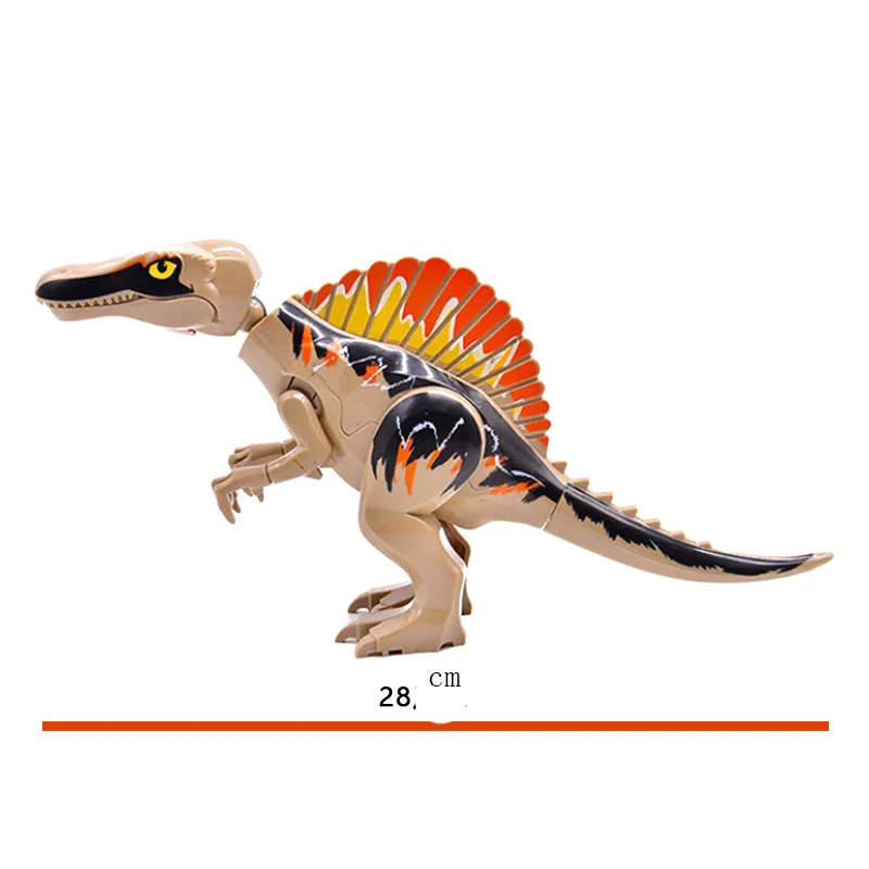 1Pc Big Jurassic Dinosaur Mini T-Rex Carnotaurus Baryonyx Stygimoloch Velociraptor Ankylosaurus Building Brick Toy For Children 6
