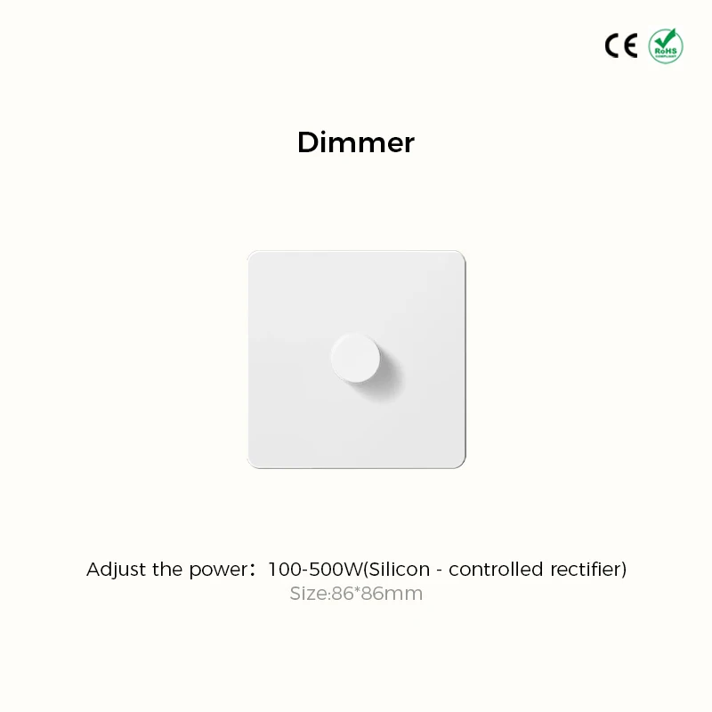 Avoir White Matte Wall Toggle Switch with European Standard Power Socket and Charging Port
