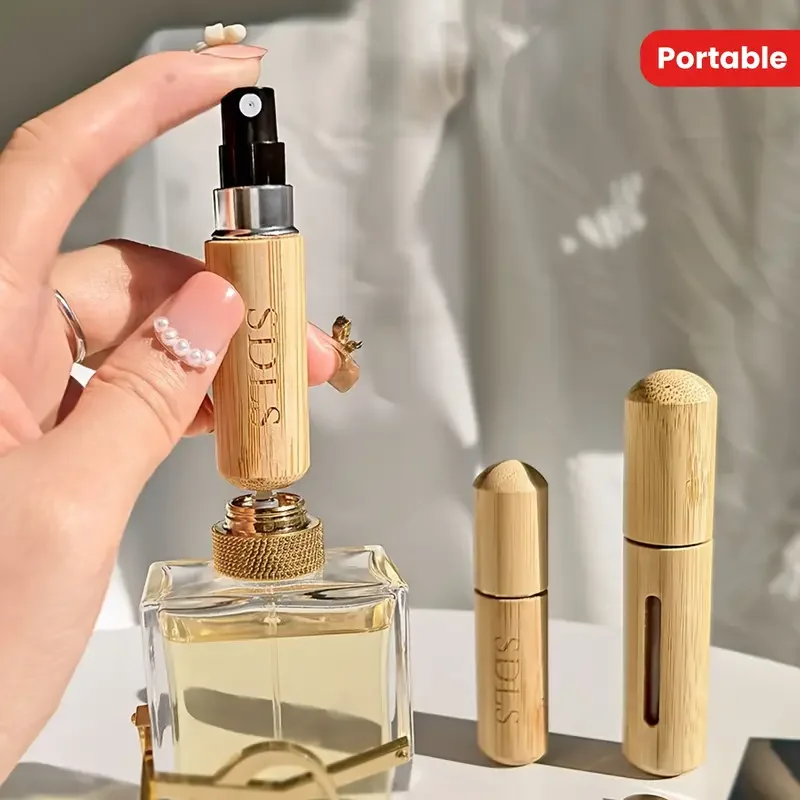 5ml 8ml Bamboo Mini Spray Bottle for Travel, Portable Refillable Cosmetic Atomizer with... - SKU BMSB1146 - UGI Packaging