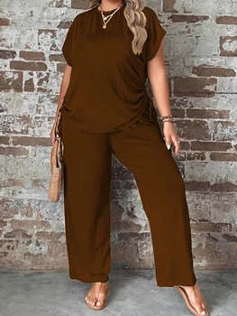 بلوزة صيفية فضفاضة بأكمام قصيرة وبنطلون مطاطي 6