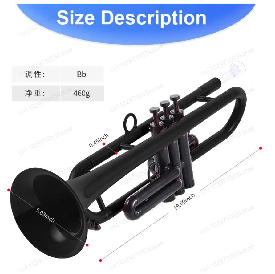 플라스틱 B♭ 트럼펫: 성인, 어린이, 초보자, 학생 연주자에게 적합합니다.