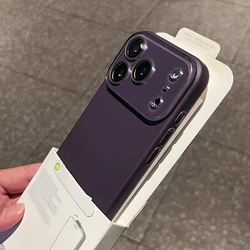 Luxury Glass Matte Shockproof Phone Case - Elegant and Durable Back Cover - iPhone 15 (Purple)