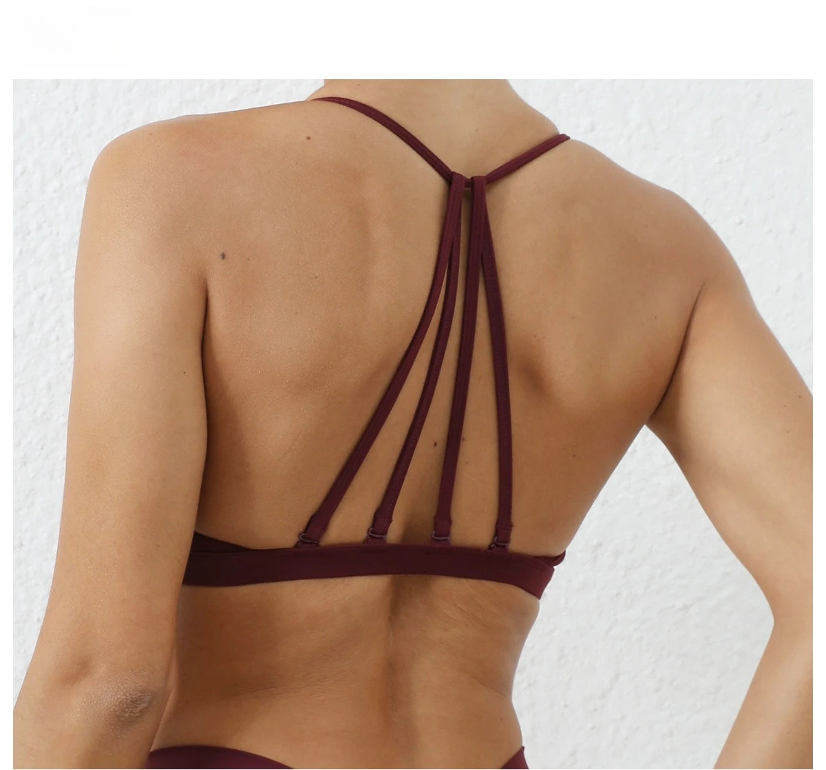 Yoga Sports Bra - Lightweight Nylon Spandex Multi Wear Crop Top with Removable Straps