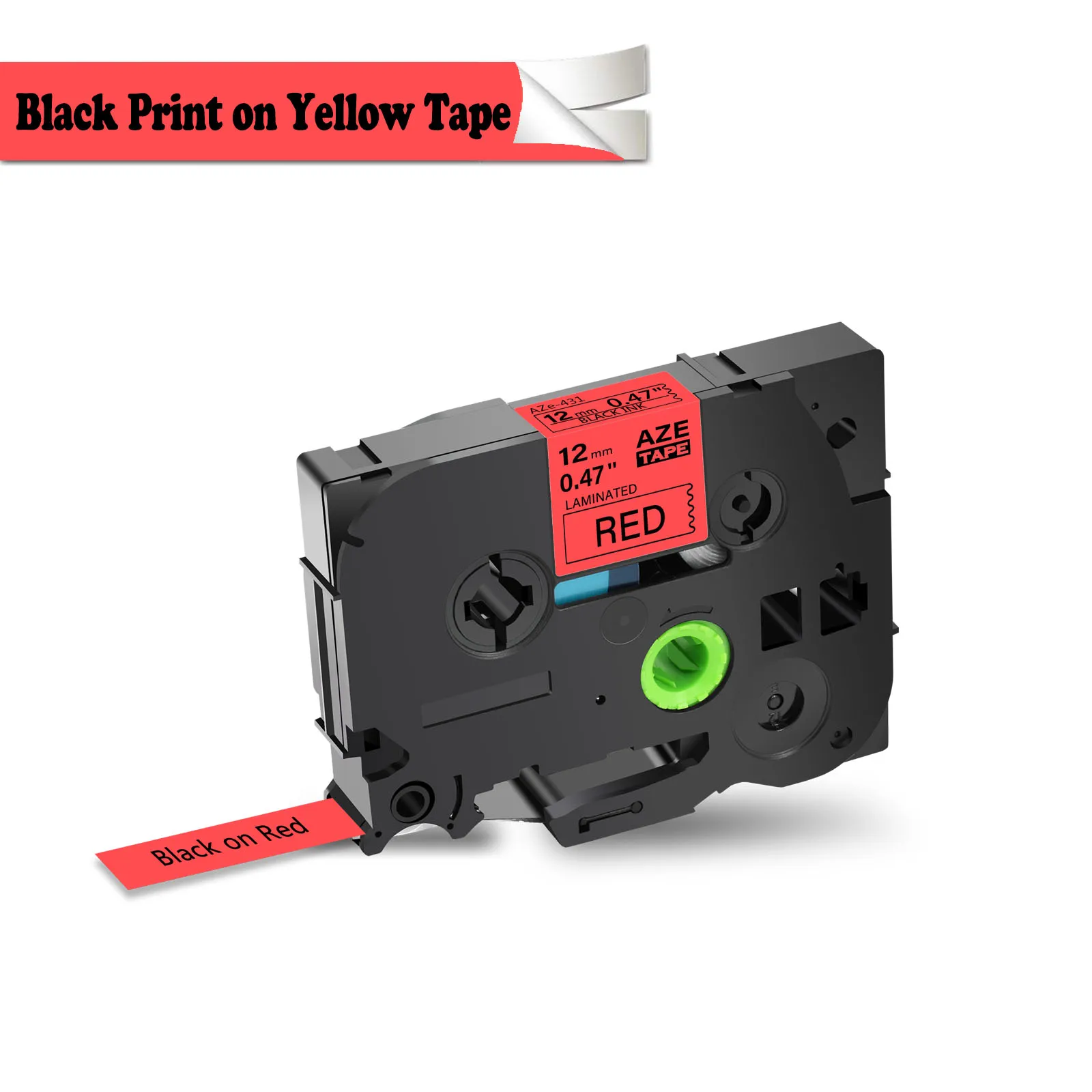 Impressão Preta em Branco Claro Vermelho Azul Amarelo Verde 0.47 Etiqueta Fita Compatível para o Irmão tz Tze 131 231 431 531 631 731 Peças - Imagem 4