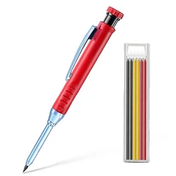 Carpenter's Precision Mechanical Pencil Set with Sharpener - 2 Pack (Red set- A)