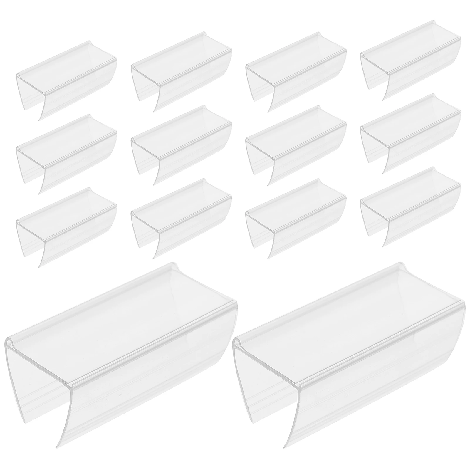 30 Pcs Shelf Label Holder Price Tag Display Metal Shelves Wooden Frame Transparent Supermarket Retail Holders Pet Blank Sign 2