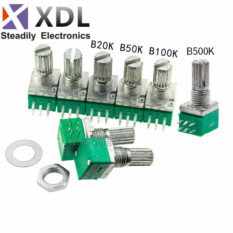 5pcs RK097 RK097G 6Pin 5K 10K 20K 50K 100K B5K with a switch audio ...