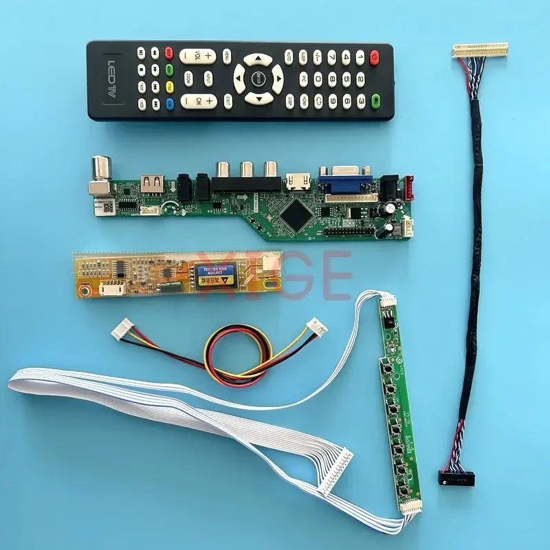 Cartão analógico do motorista do controlador da tevê, tela LCD, jogo do teste de LVDS, DIY, 1280x800 AV, HDMI, VGA, IR, USB, 1CCFL, 30 Pin, LVDS, 128x800