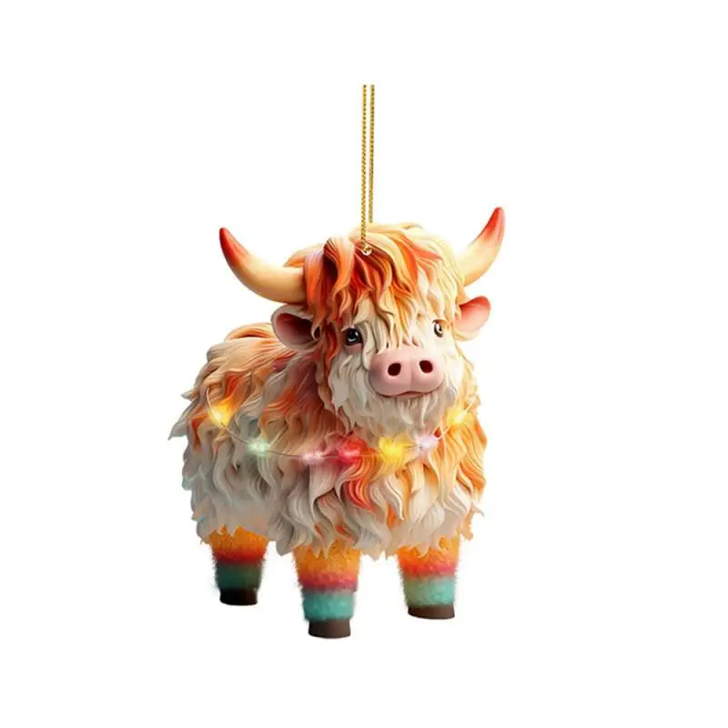 Colgante navideño de dibujos animados de vaca Haila, adornos navideños para el hogar, adorno colgante para árbol de Navidad 2024, regalo de Año Nuevo 2025, suministros para fiestas
