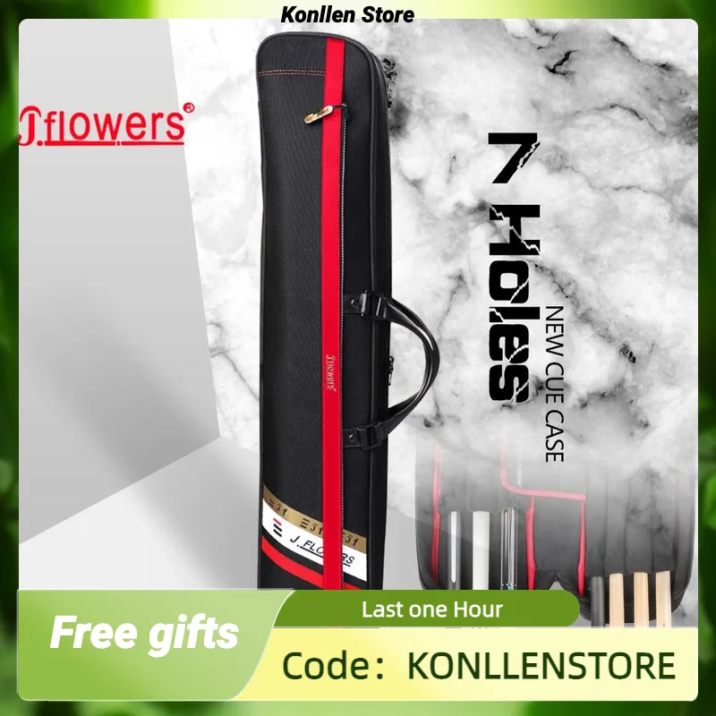 

JF Jflowers-Billiard Case, 3 Butts, 4 Shafts, 7 Holes, Cue Case, Waterproof, Wear-Resistant, Large Capacity, Accessory