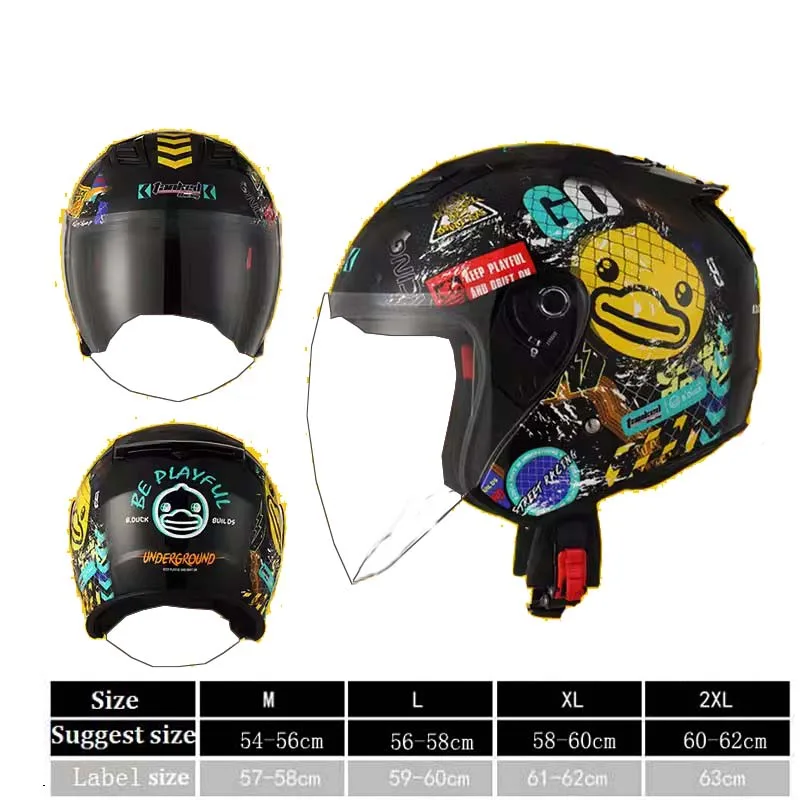 thumbnail image 1 of Casco de motocicleta de otoño para hombre, casco de carreras abierto con tanque, accesorios para motocross, cascos con lentes grandes, 1 of 5