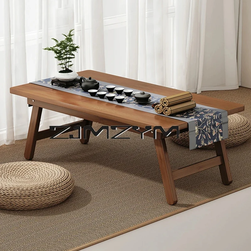 Foldable Small Coffee Table Tatami Window Low Table Rectangular Balcony Low Ground Computer Desk Furnitrure