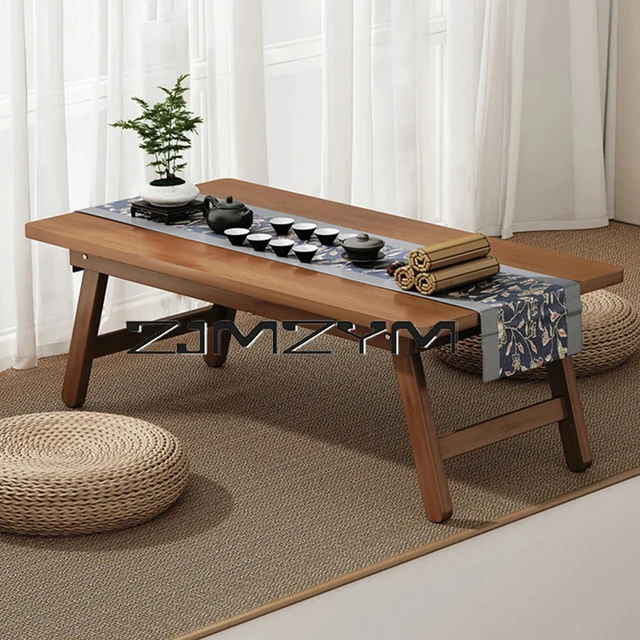 Foldable Small Coffee Table Tatami Window Low Table Rectangular Balcony Table Low Ground Desk Furnitrure 4