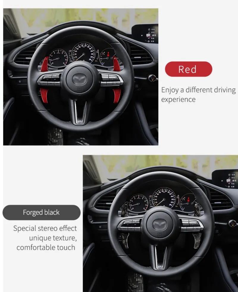 Car Carbon Fiber Steering Wheel Shift Paddle Shifter For Mazda 3 Paddle Shift Extension Car Sticker
