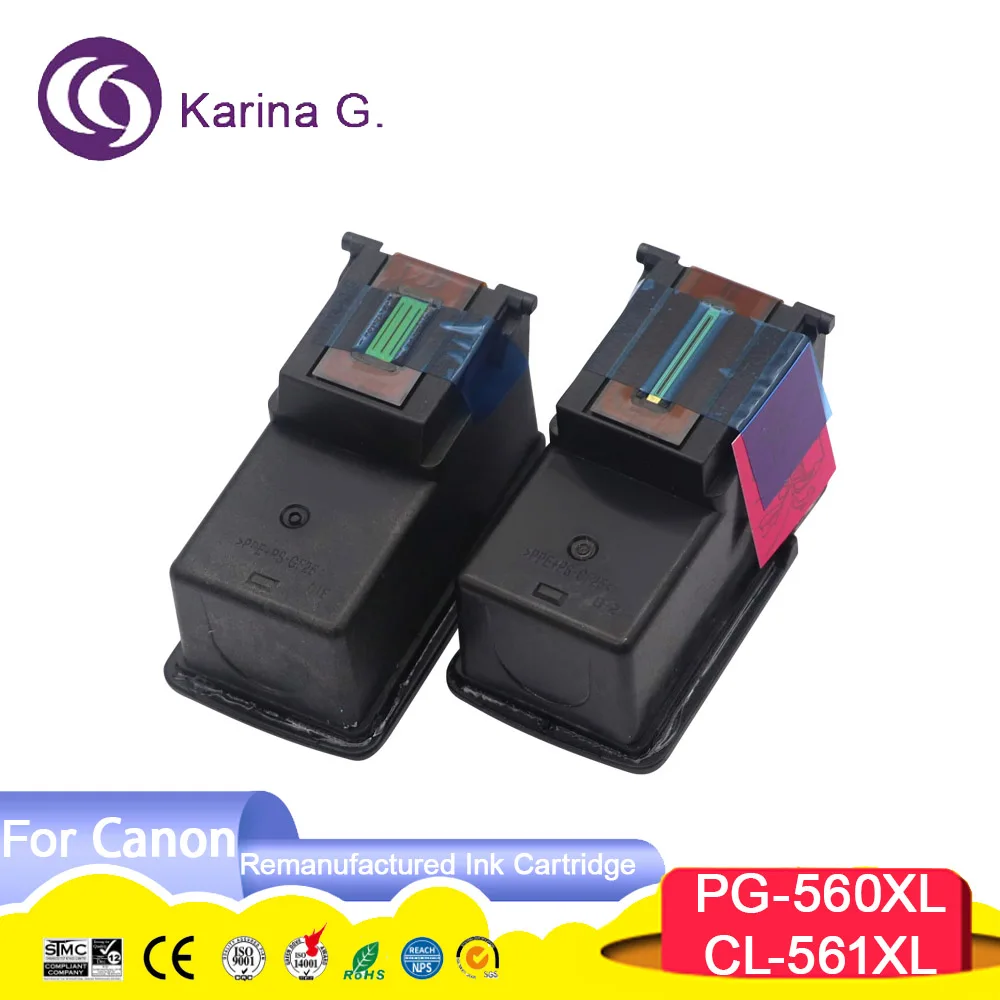 Cartucho de Tinta Remanufaturado para Impressora Canon Colorido Pg560 Pg560xl pg 560 cl 561 Pixma Ts5350 Ts5351 Ts5352 Ts5353 - Imagem 2