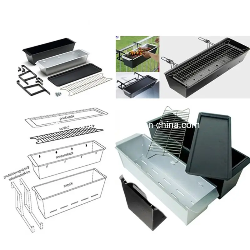 Stainless Steel Balcony Flower Pot Charcoal Barbeque Hanging BBQ Grill