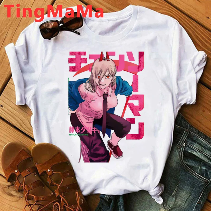 

Chainsaw Man Pochita Makima clothes men anime 2022 streetwear print tshirt t shirt graphic vintage