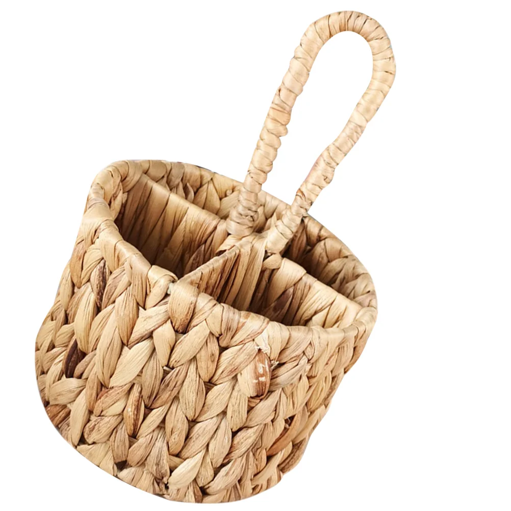 

Handwoven Storage Basket Utensils Gift Baskets Flower with Handle Multifunction