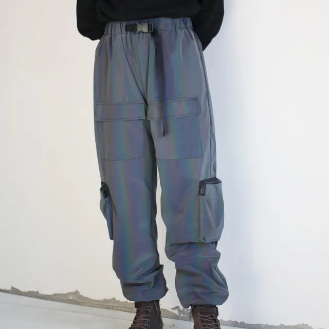 Colourful Holographic Reflective Cargo Pants 5