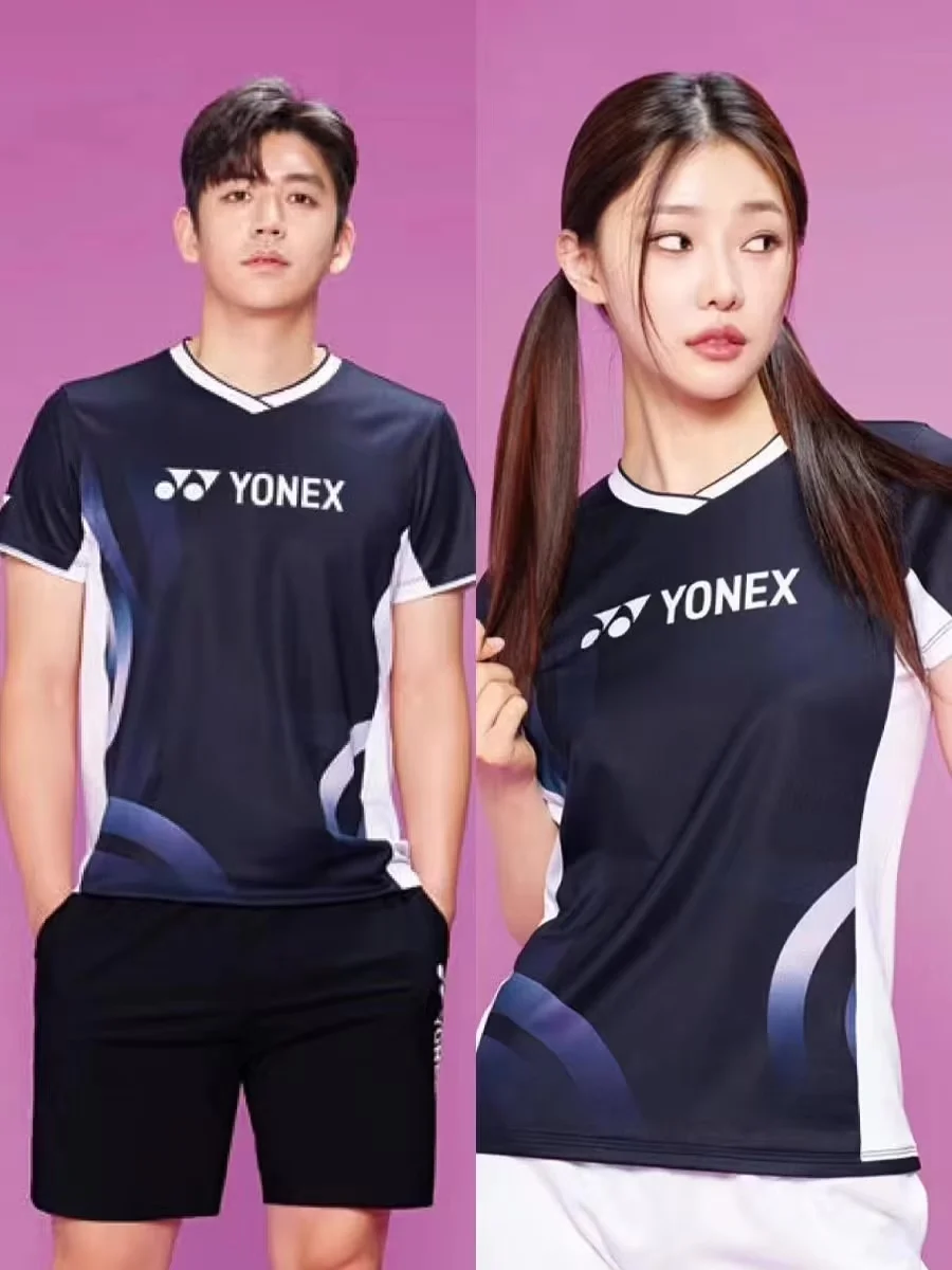 Badminton tennis volleyball sports set training T-shirt loose quick drying breathable for YONXE men and women