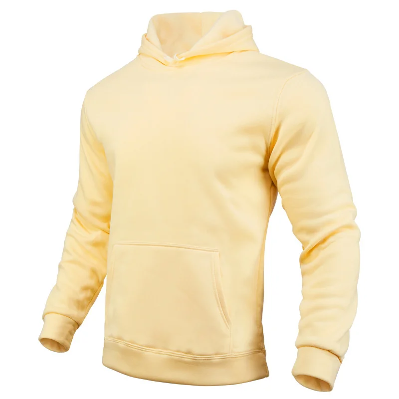 Thickened Autumn And Winter New Men's Loose Hooded Sweater Solid Color Casual Fashion Pullover Men's Hoodie_voghion.com