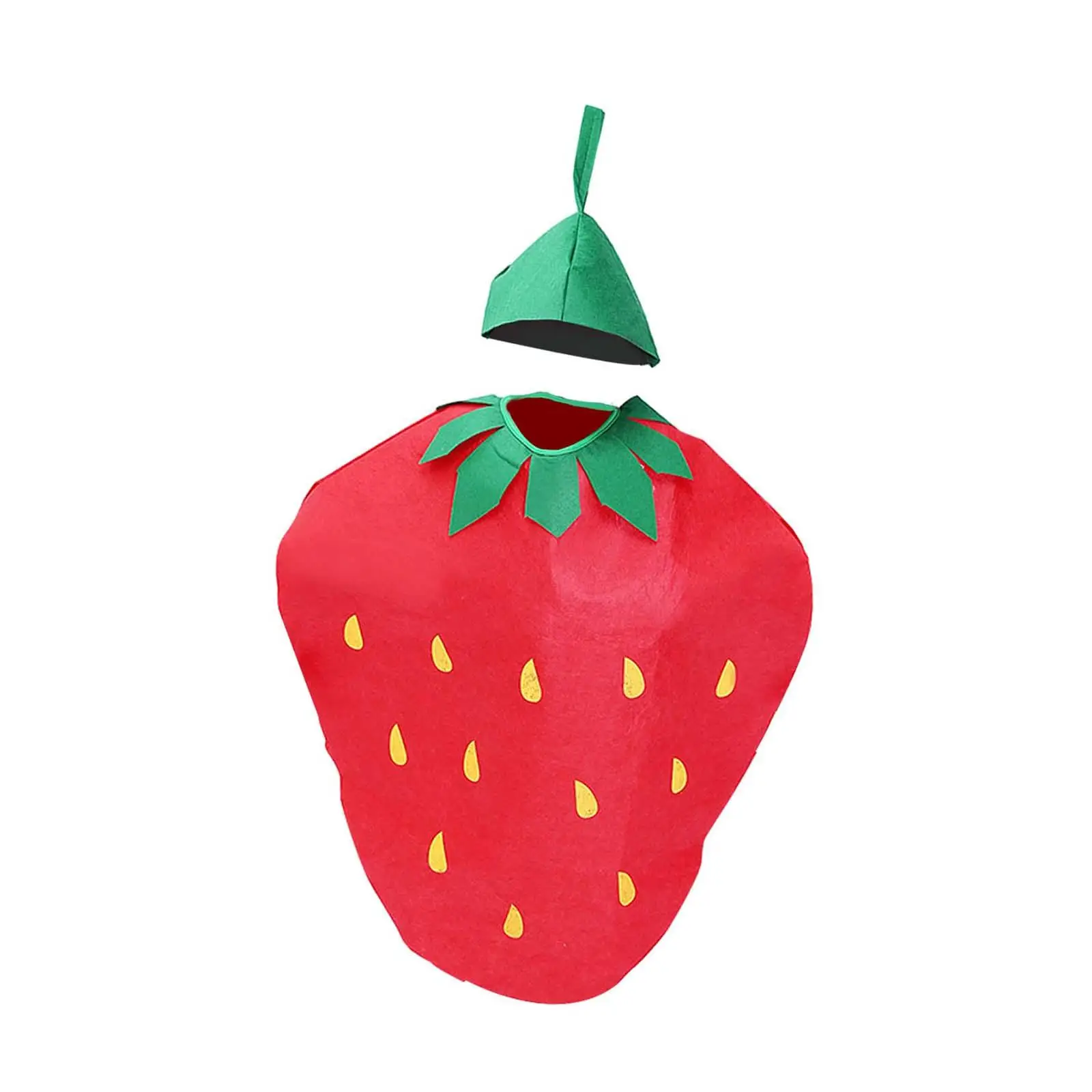 Adult Fruit Costume Novelty Slip on Food Cosplay Costumes with Hat for Masquerade Stage Performance Holiday Role Play Party