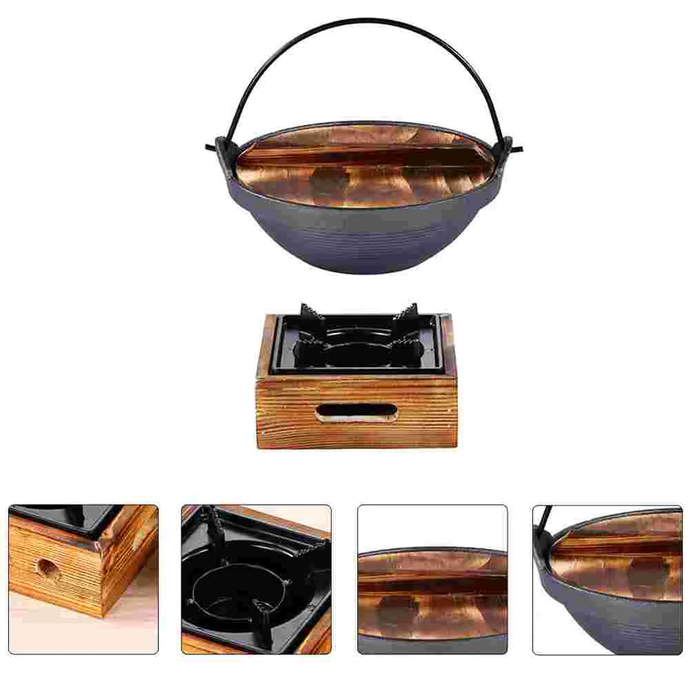 

Household Cooking Pot Flat Skillet Sukiyaki Non Stick Fry Pan Ceramics Braiser with Lid