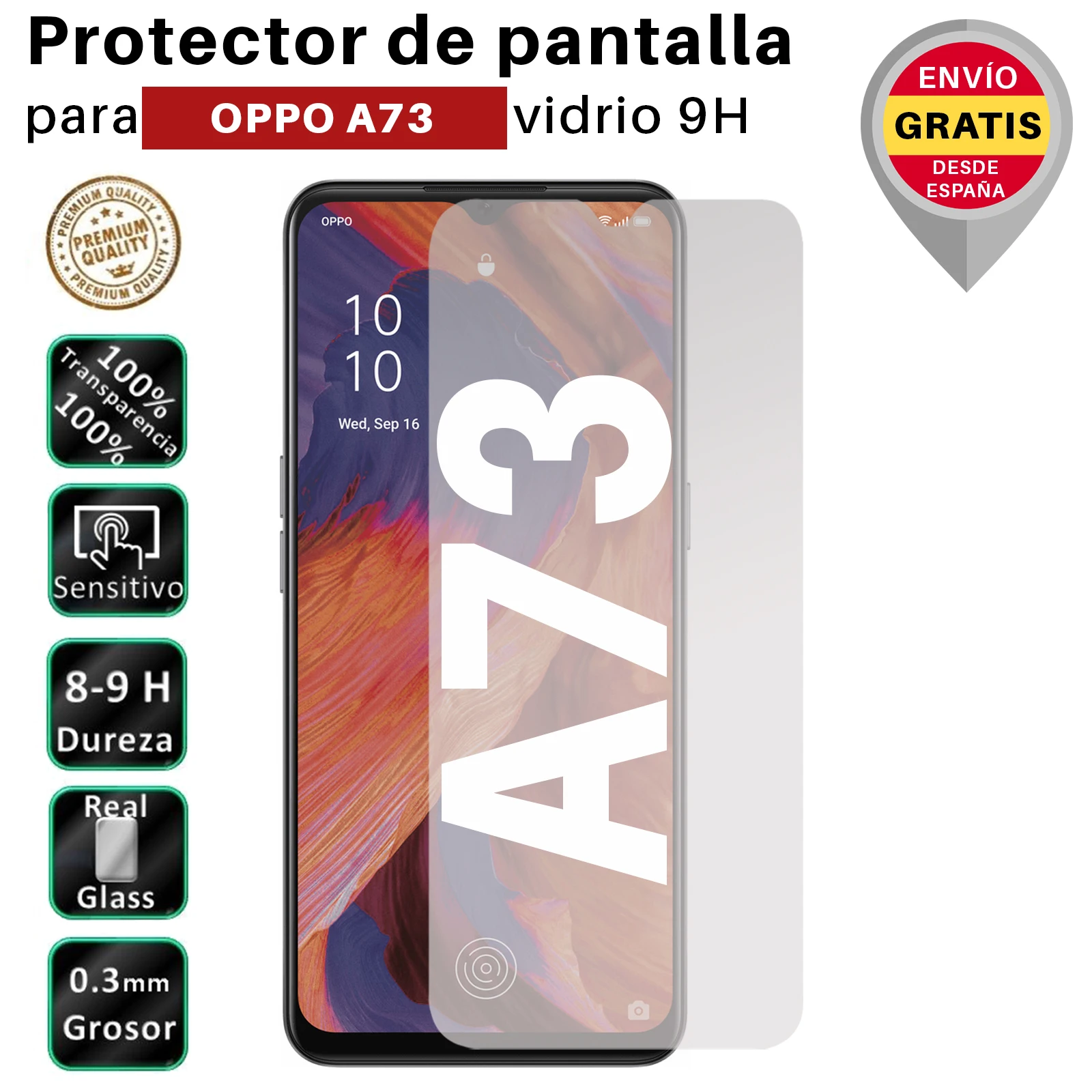 Protettore Schermo Vetro Temprato Per Cellulare Realme 7I Realme 7I Nero. Glass 9H - Movilrey