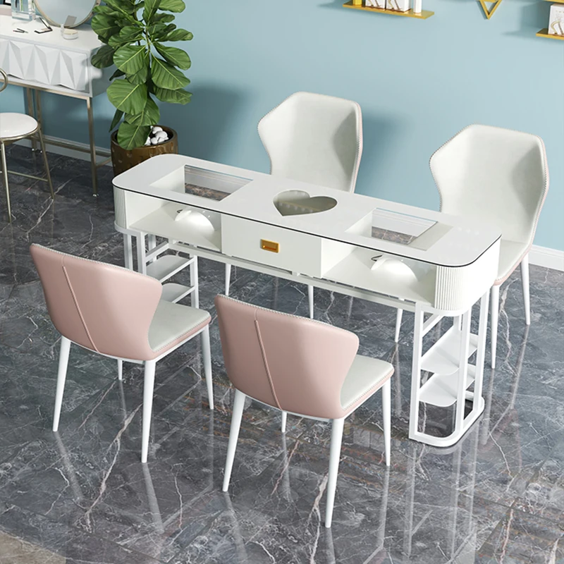 

Professional Manicure Table Makeup Women Prosthetic Gel Dressing Nail Desk Designer Drawer Mesa Manicura Salon Furniture LJ50MT