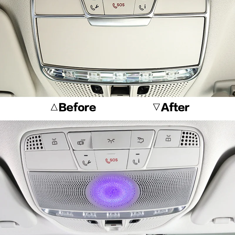메르세데스 벤츠 E 클래스 S 클래스 W213 W222 7/64 색상 자동차 천장 LED 주변 조명 스피커 회전 트위터 사운드 혼