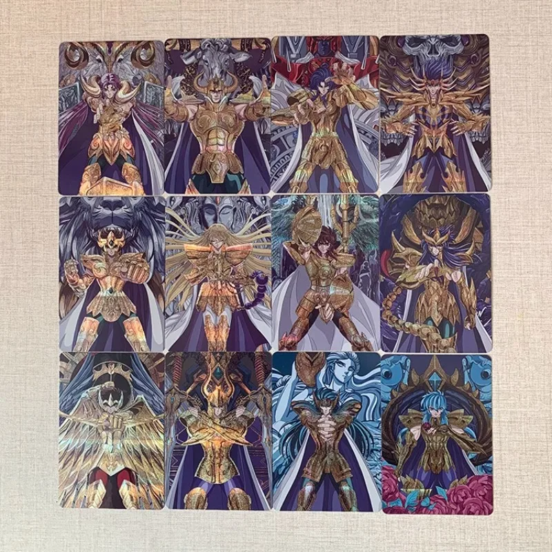 

12pcs/set popular Saint Seiya anime game peripheral DIY Gold Saint flash card children and boys hobby collectibles toy gifts