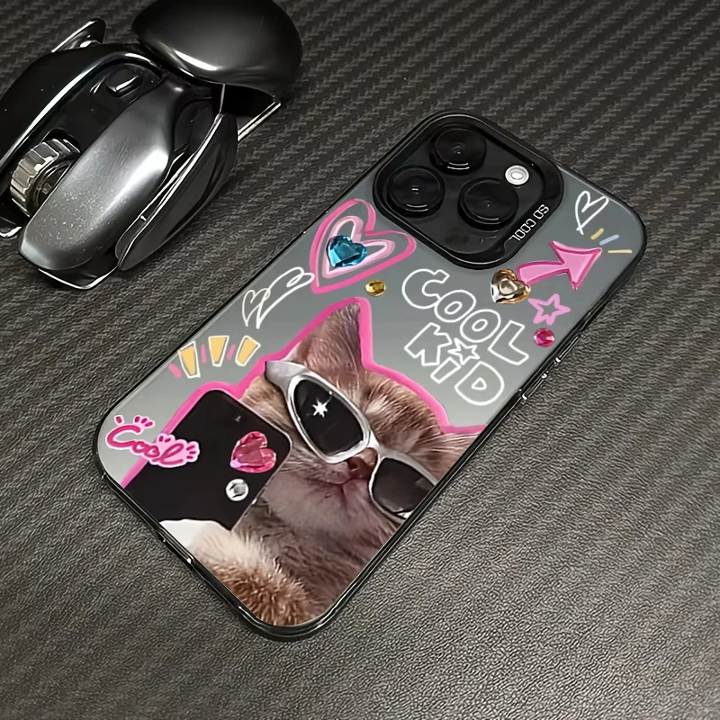 Stylish Cool Cat Electroplate Phone Case Cover