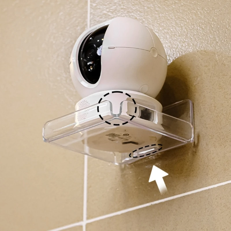 2pcs Acrylic Wall Mount Camera Stand Universal Multifunctional Wall Shelf Bracket No Drill Indoor Security Camera