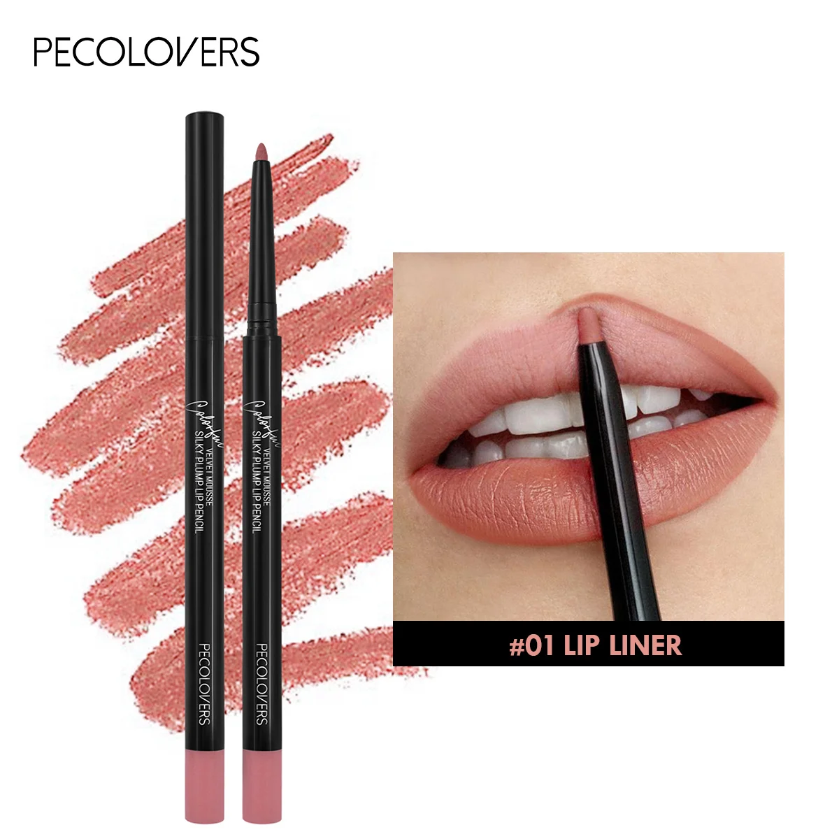 Wasserfester, matter Lipliner-Stift, roter Konturen-Lippenstift, langanhaltend, antihaftbeschichteter Becher, feuchtigkeitsspendendes Lippen-Make-up, 12 Farben_voghion.com