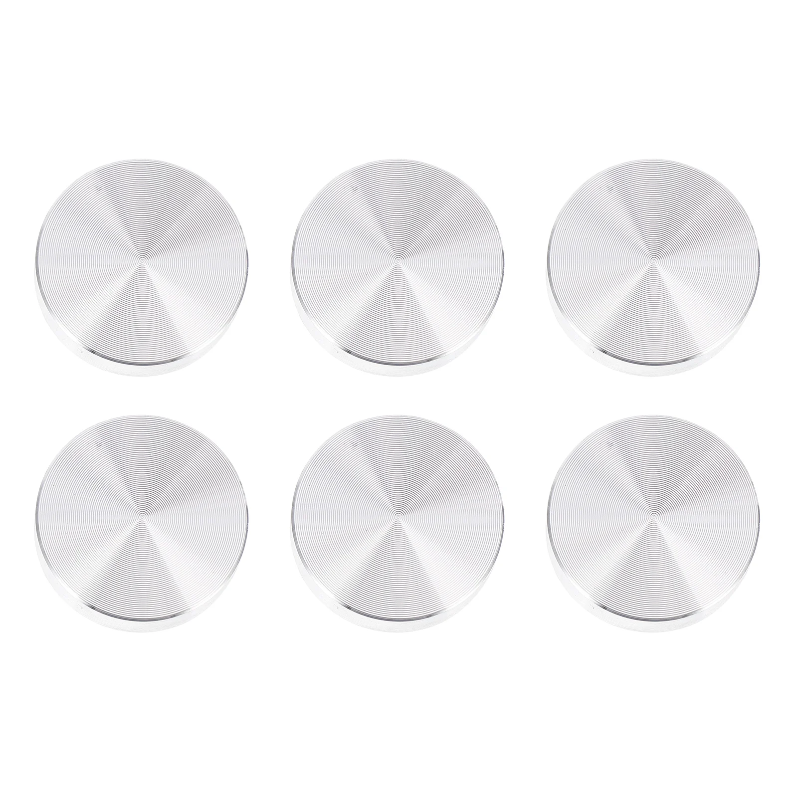 6pcs 30mm Diameter Aluminum Alloy Circle Disc Glass Tops Adapter for Tea Tables