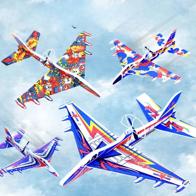 

ZK30 Electric Foam Aircraft Usb Charging Hand-throwing Biplane Glider Outdoor Children's Toys Assembled Aviation Model