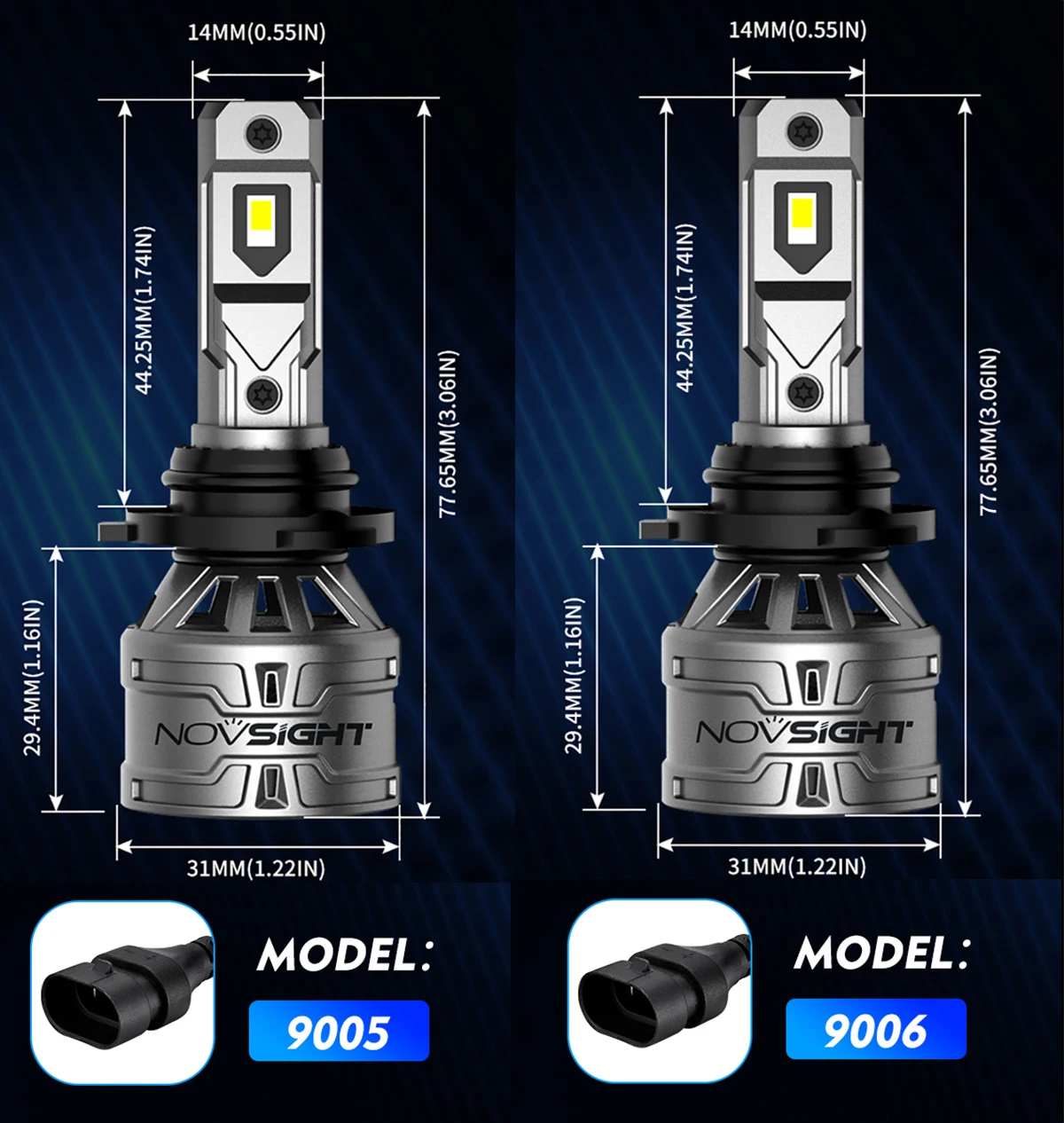 2PCS 9006 2PCS 9005 Led Headlight Bulbs High Low Beam Car Lamp 60W 13000LM 6500K White Plug and Play Led Lights For Car