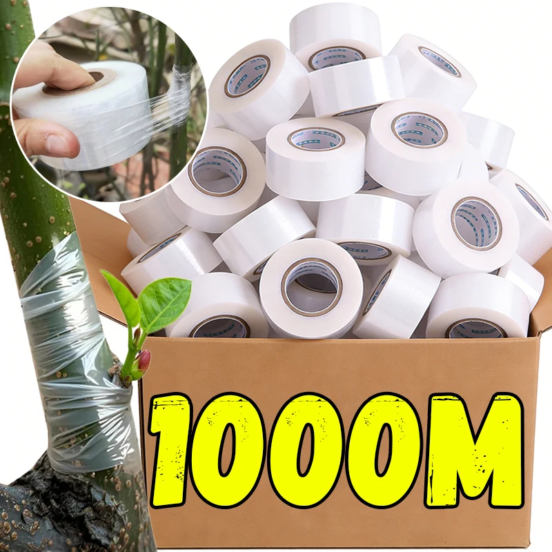 1000/200m PE Grafting Film Tape Roll for Garden Plants Fruit Tree Seedlings Vine Tools Repair Budding Tapes Wrapping Accessories