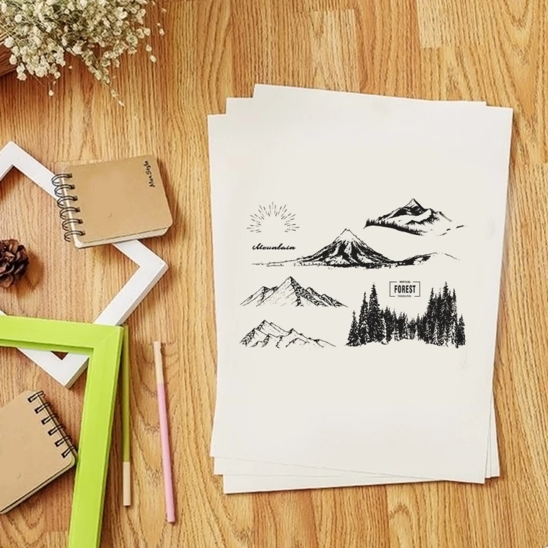 Clear Stamps for Scrapbooking Decorations for Sun Snow Mountain Silicone Seal Stamps clear stamps clear rubber stamps