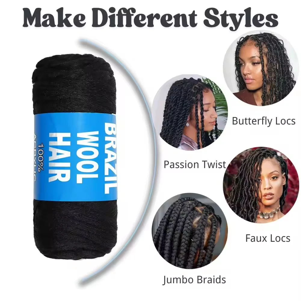 8Pcs Brazilianl Crochet Synthetic Hair Extensions Versatile for Braiding Box Braids Senegalese Twist Jumbo Perfect 2
