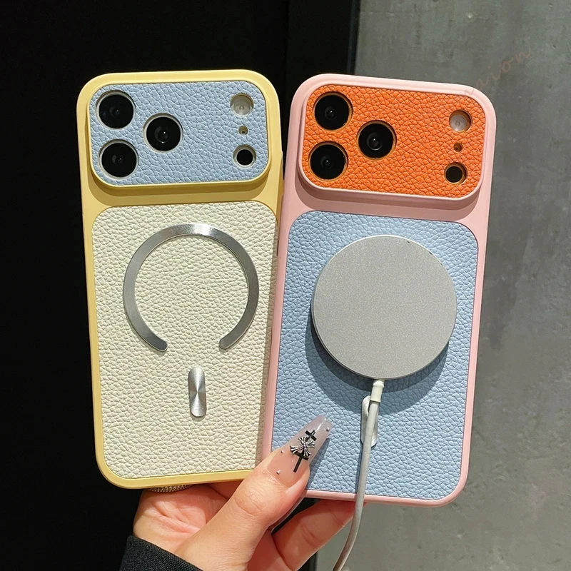 Leather Magnetic Phone Case with Shockproof Protection - Candy Edition