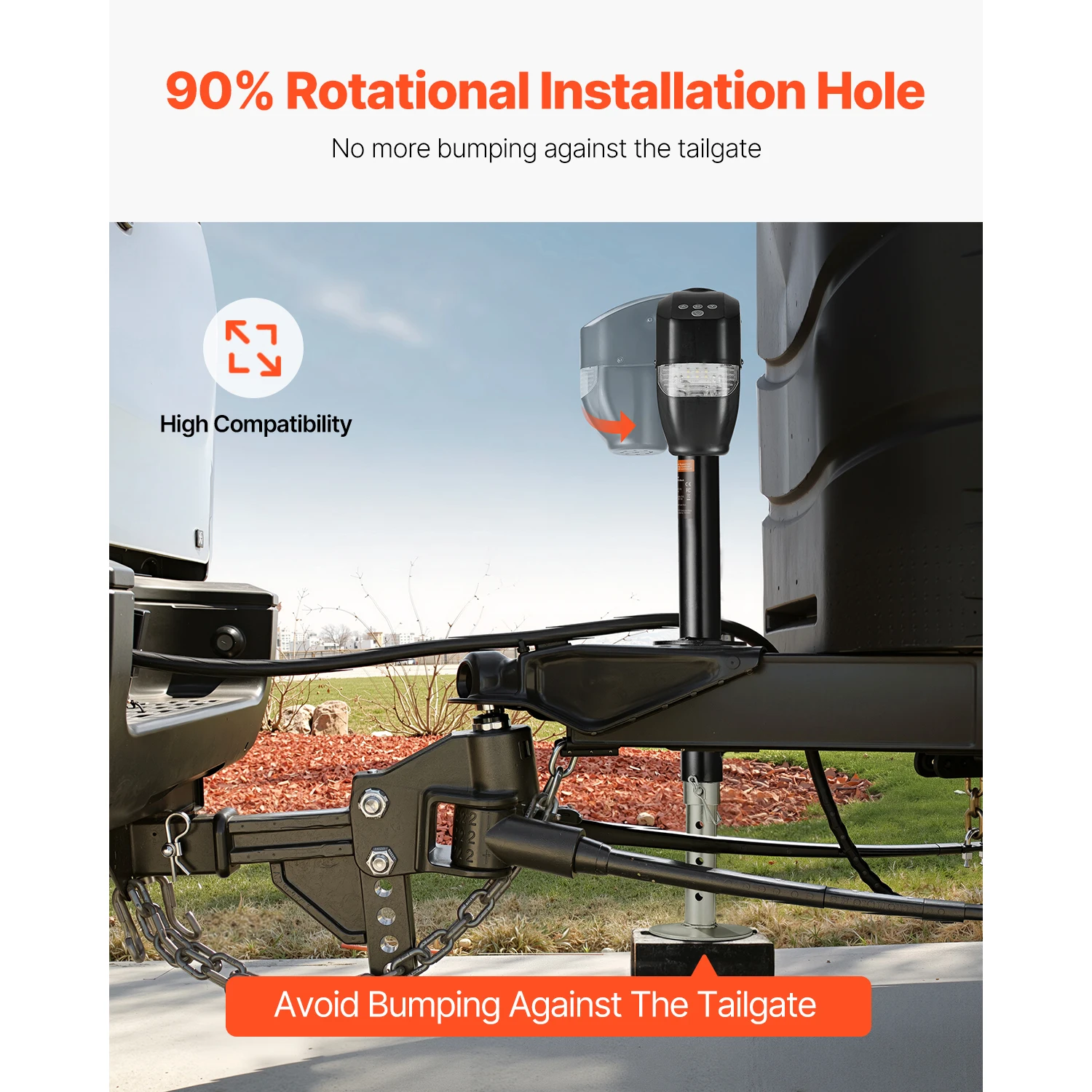 SucceBuy 5000 lbs RV  Power Tongue Jack 10"-28.3" Lift  with 2 Way Connector & Remote Control Trailer Jack for Campers Cars