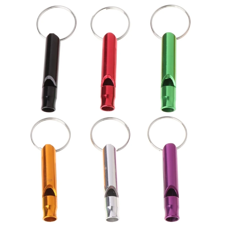 

Y1UC Aluminum Emergency Survival Whistle, 6Pcs Outdoor Survival Safety Whistle Emergency Whistle Keychain for Hiking Camping